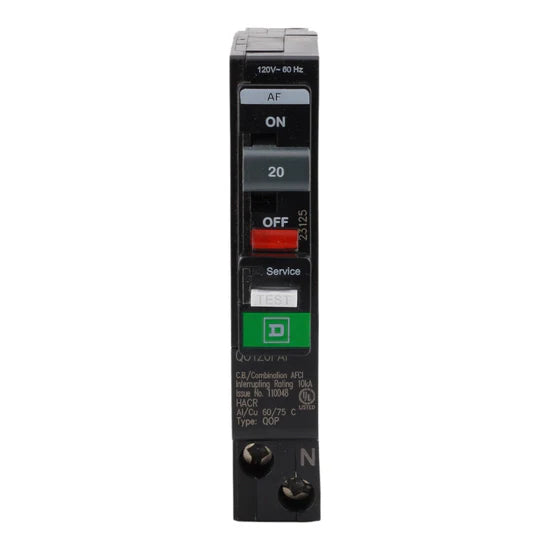 Square D QO120PAF 20A Double-Pole Plug-on Neutral Circuit Breaker