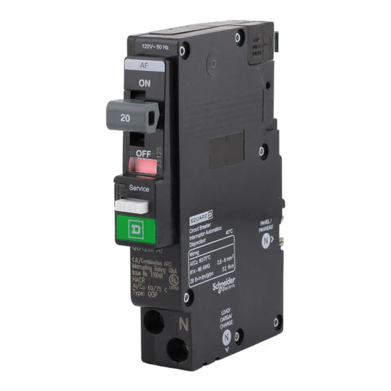 Square D QO120PAF 20A Double-Pole Plug-on Neutral Circuit Breaker