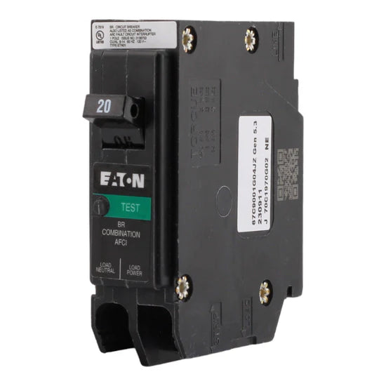 Eaton BRP120AF 20A Single-Pole AFCI Circuit Breaker – Plug-On Neutral