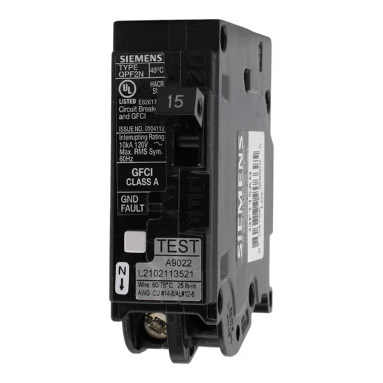 Siemens QF115AN 15A Single-Pole GFCI Circuit Breaker – Plug-On Neutral