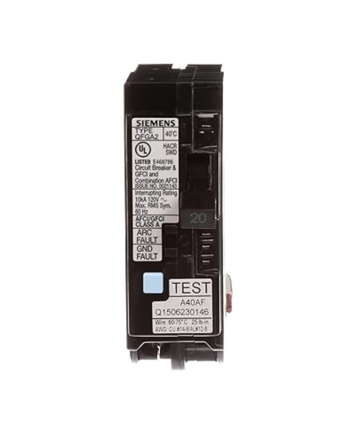 Siemens QF240 40A Double-Pole GFCI Circuit Breaker