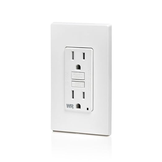 Leviton GFWT1-W 15A Ground Fault Circuit Interrupter (GFCI) Outlet – White  (Pack Of 3)