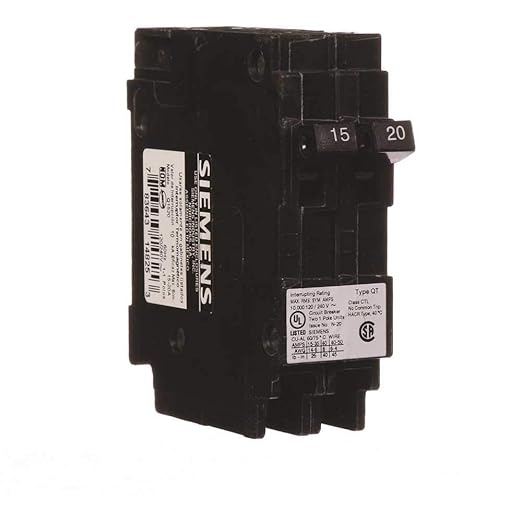 Siemens Q1520 15A/20A Tandem Circuit Breaker – Single-Pole