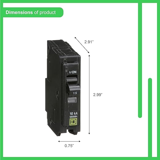 Square D QO115 15A 1-Pole Plug-On Circuit Breaker