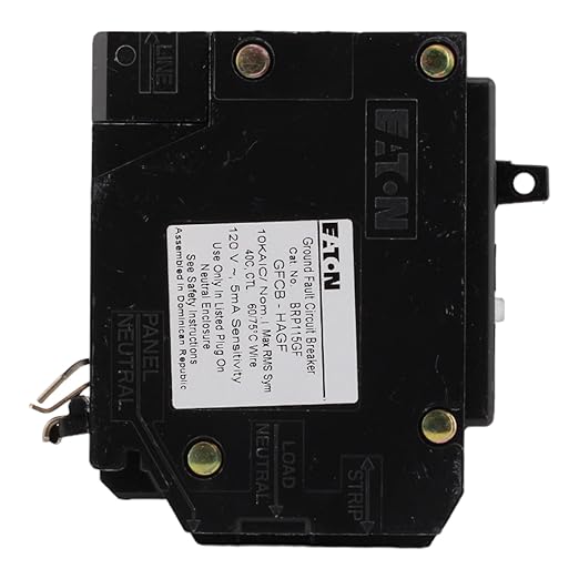 Eaton BRP115GF 15A Single-Pole Ground Fault Circuit Breaker