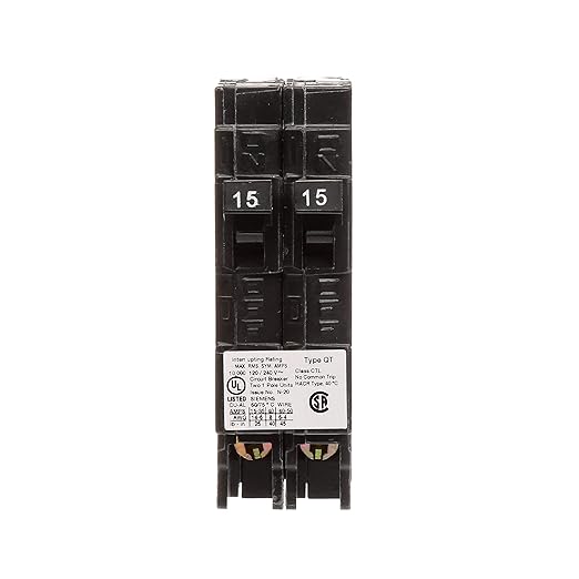 Siemens Q1515U 15A/15A Tandem Circuit Breaker – Single-Pole