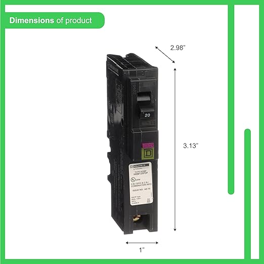 Square D HOM120PDFC 20A Single-Pole Dual Function AFCI GFCI Circuit Breaker – Plug-On Neutral