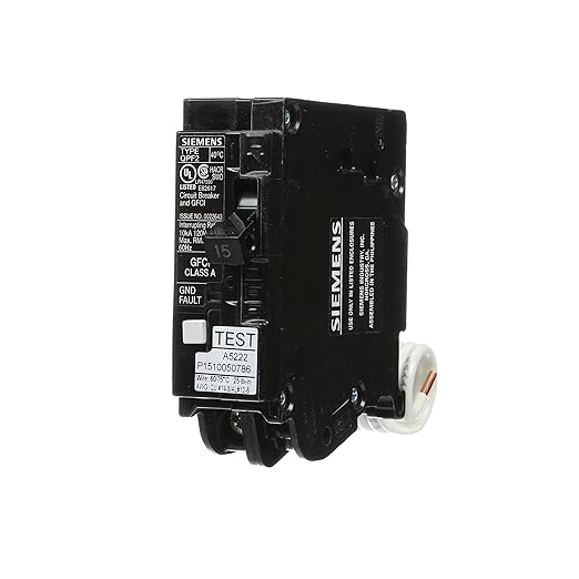 Siemens QF115AN 15A Single-Pole GFCI Circuit Breaker – Plug-On Neutral