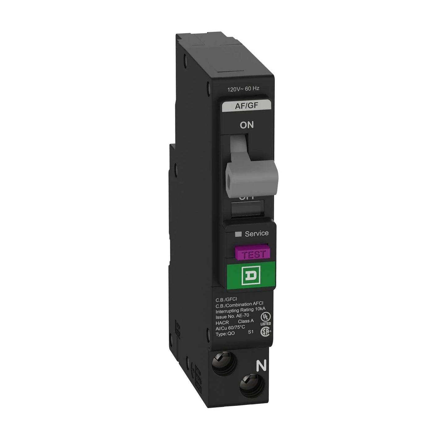 Square D QO115PAFGF 15A Single-Pole Plug-on Neutral AFCI/GFCI Circuit Breaker