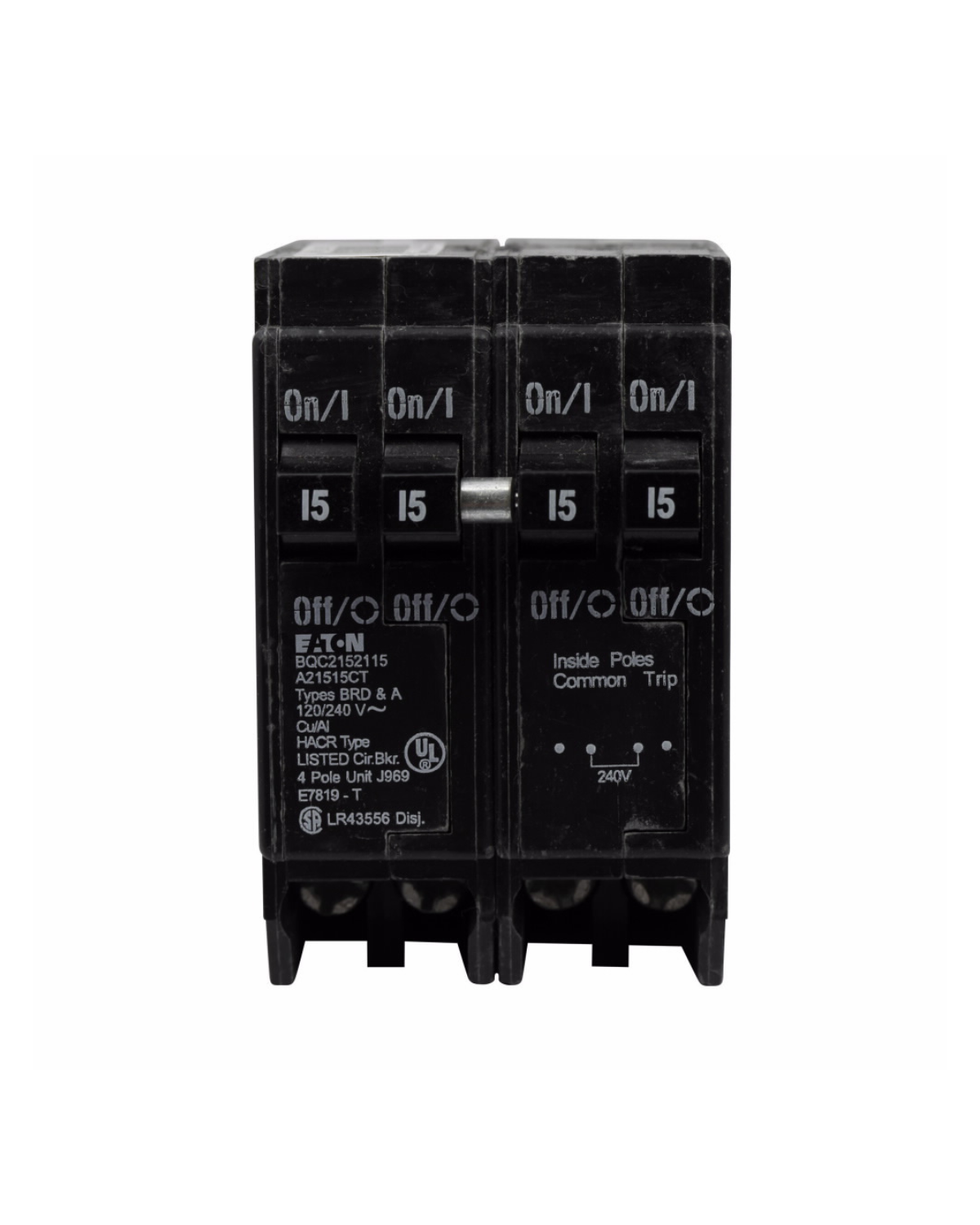 Eaton BQC220220 20A/20A 2-Pole Quad Circuit Breaker