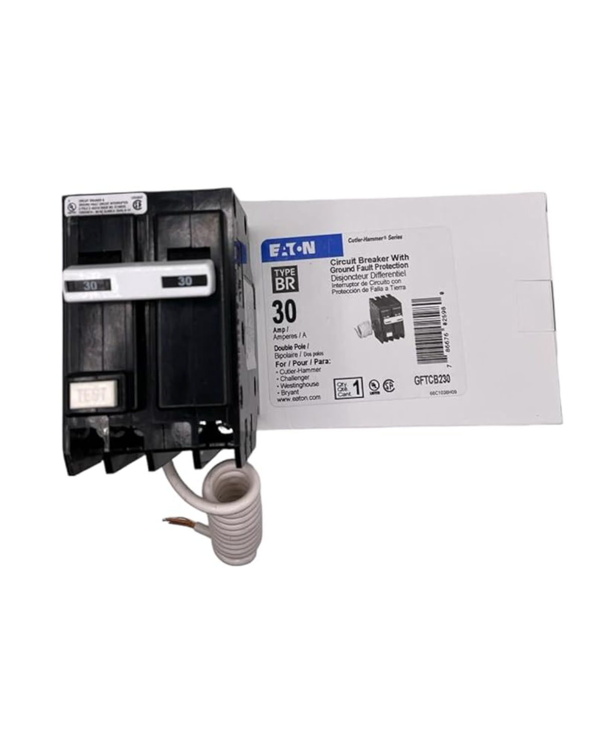 Eaton GFTCB230 30A 2-Pole Ground Fault Circuit Breaker