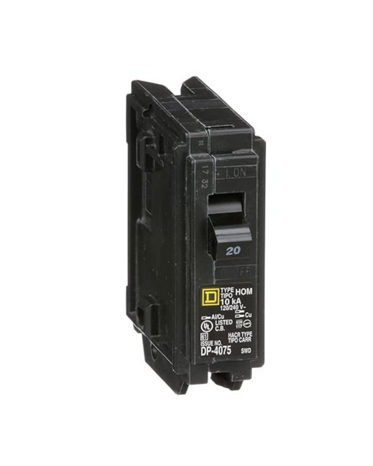 Square D HOM120 20A 1-Pole Circuit Breaker (Pack Of 10)