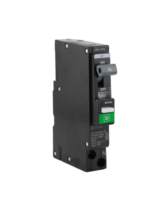 Square D QO115PAF 15A Single-Pole Plug-on Neutral Circuit Breaker