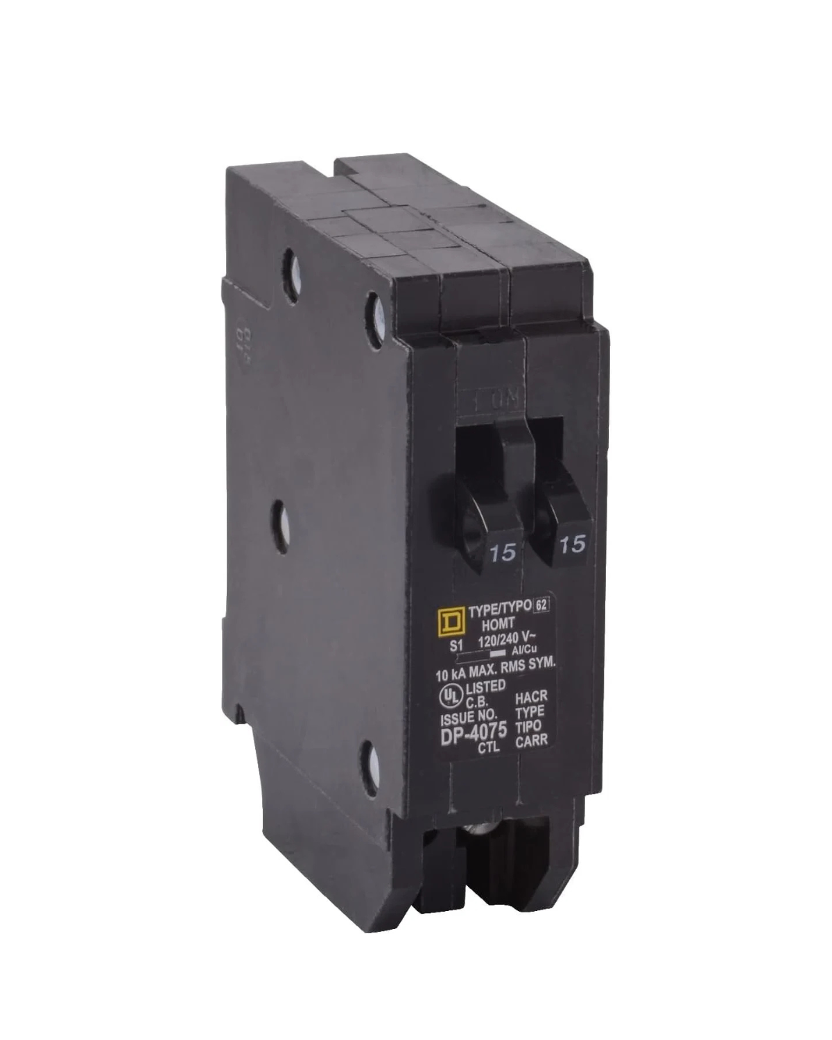 Square D HOMT1515 15A/15A Tandem Circuit Breaker – Single-Pole