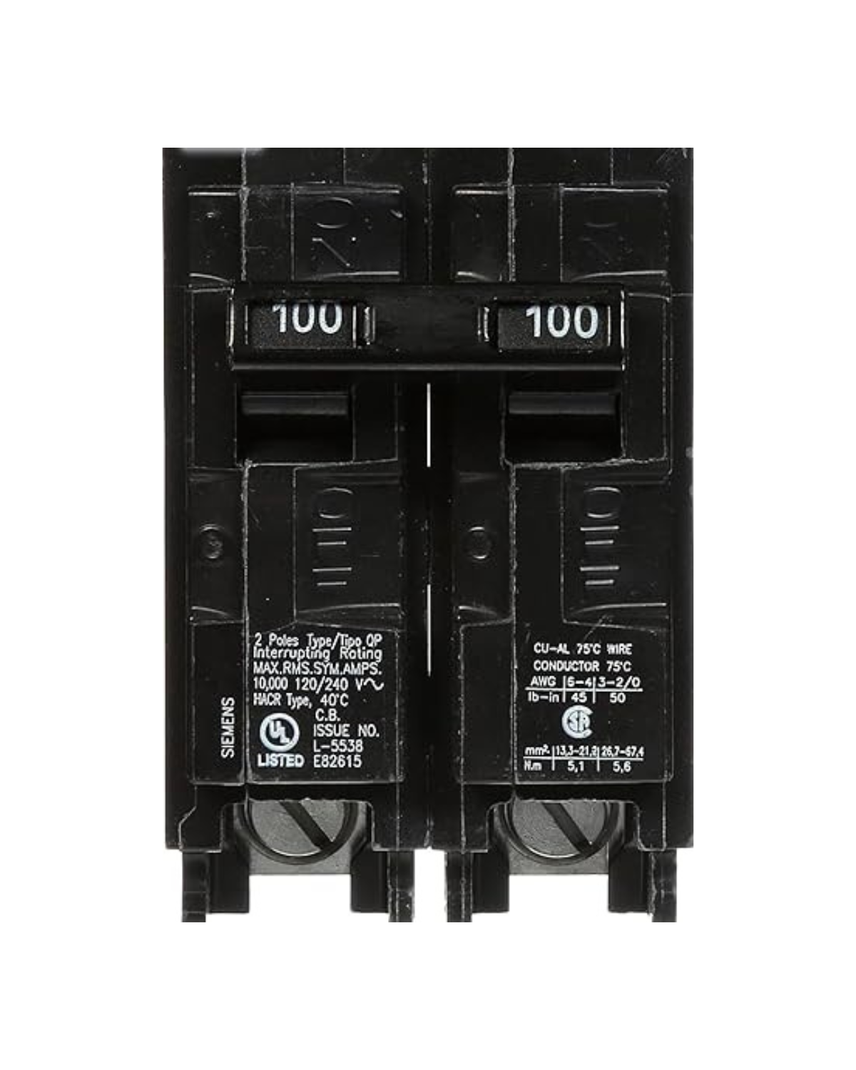 Siemens Q2100 100A Double-Pole Circuit Breaker