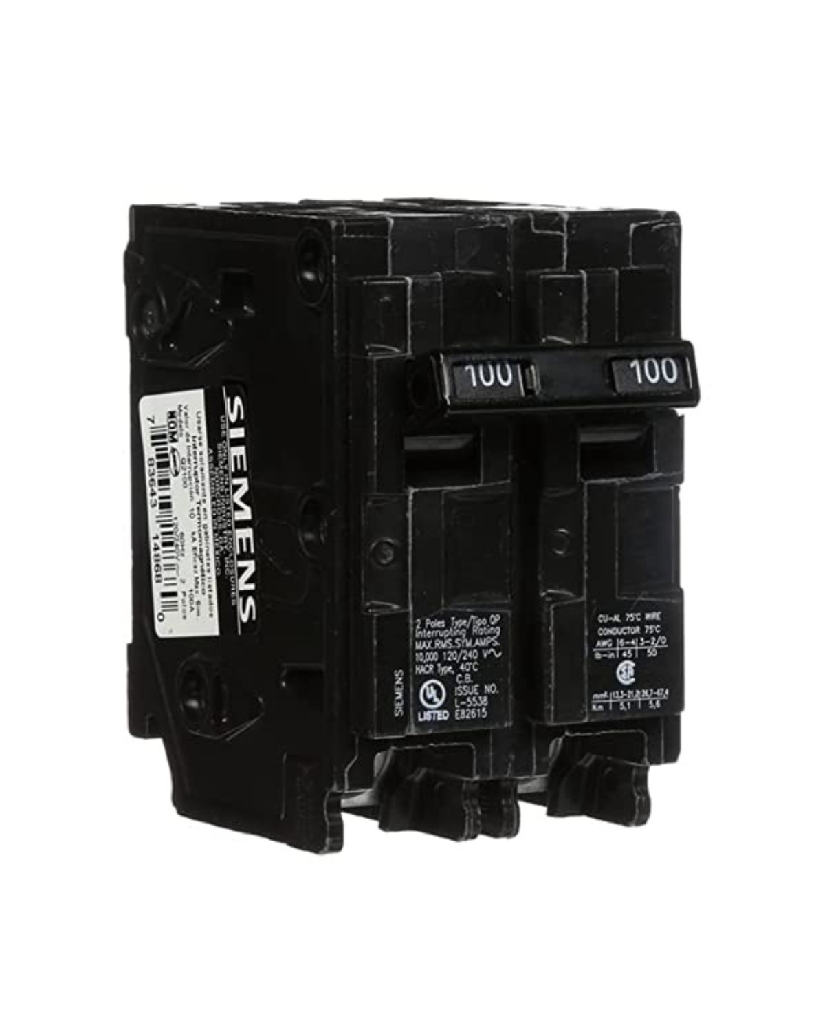 Siemens Q2100 100A Double-Pole Circuit Breaker