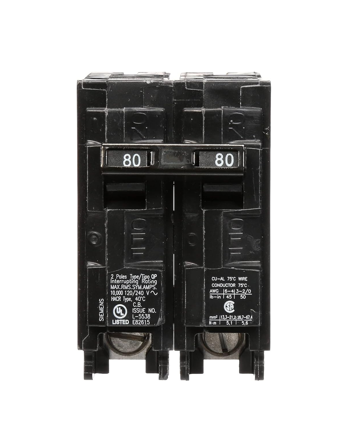 Siemens Q280 80A Double-Pole Circuit Breaker