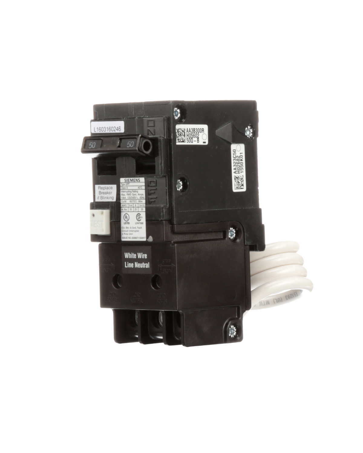 Siemens QF250 50A Double-Pole GFCI Circuit Breaker