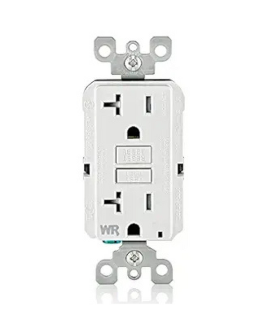 Leviton GFWT2-W 20A SmartlockPro Weather-Resistant GFCI Outlet, White