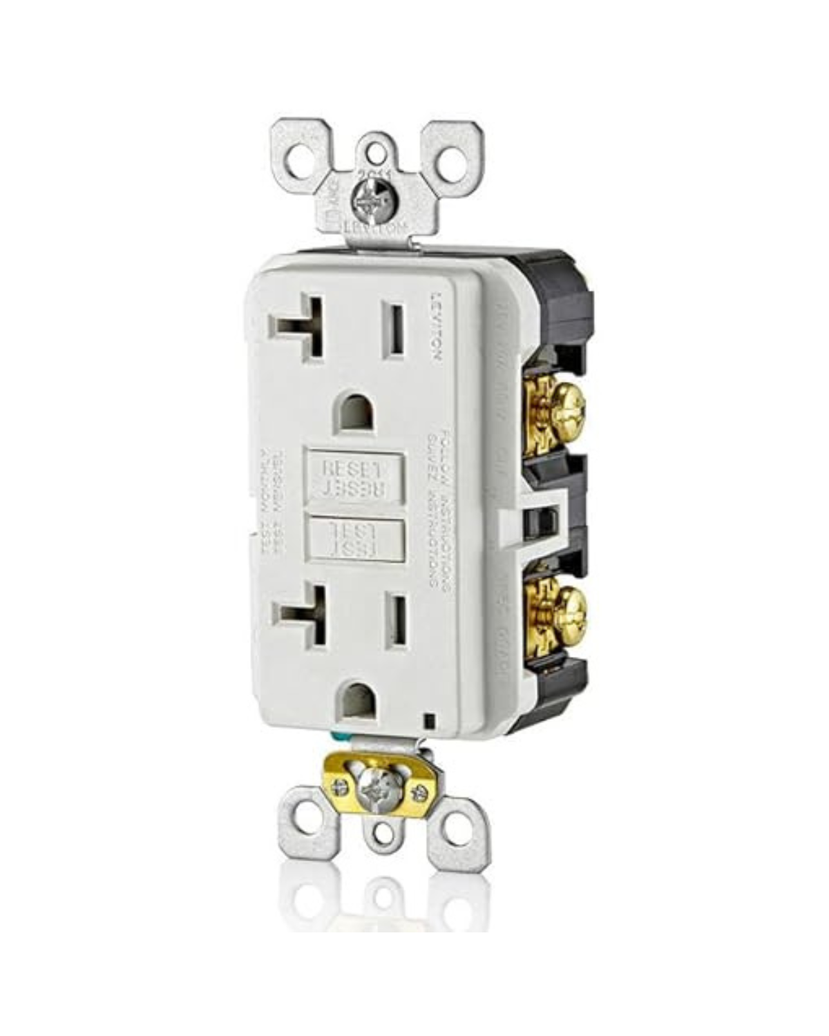 Leviton GFWT2-W 20A SmartlockPro Weather-Resistant GFCI Outlet, White