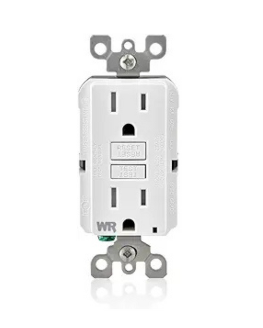 Leviton GFWT1 20A Weather-Resistant GFCI Receptacle with LED Indicator – White