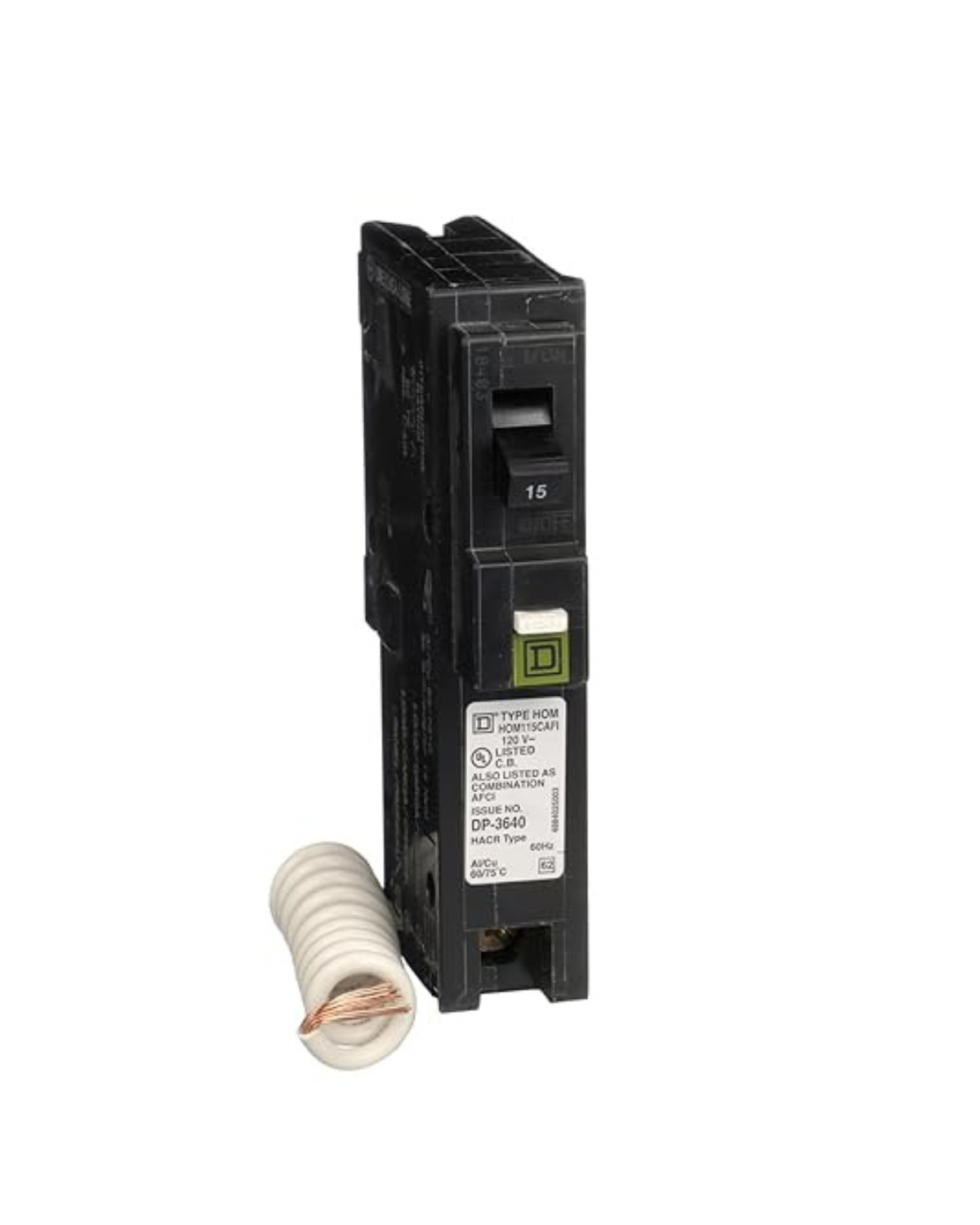 Square D HOM115CAFiC 15A Single-Pole AFCI GFCI Circuit Breaker – Plug-On Neutral