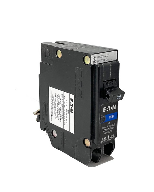 Eaton BRP120DF 20A Single-Pole Dual Function AFCI GFCI Circuit Breaker – Plug-On Neutral