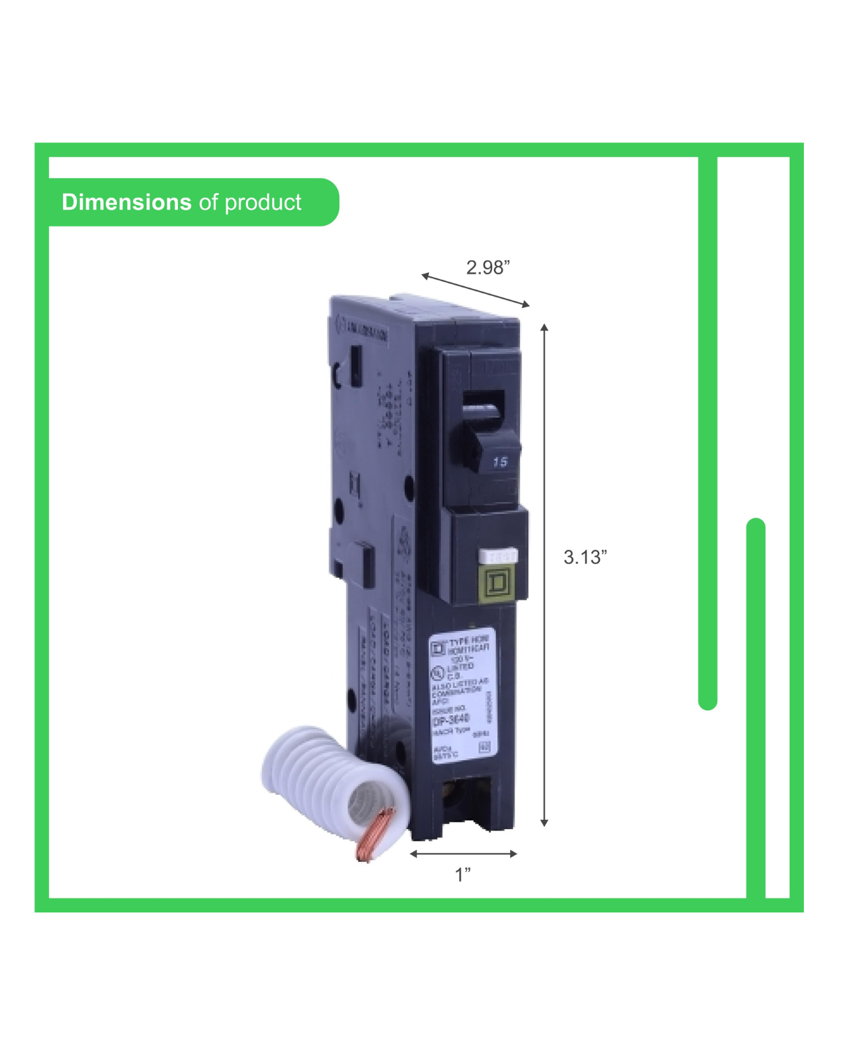 Square D HOM115CAFiC 15A Single-Pole AFCI GFCI Circuit Breaker – Plug-On Neutral