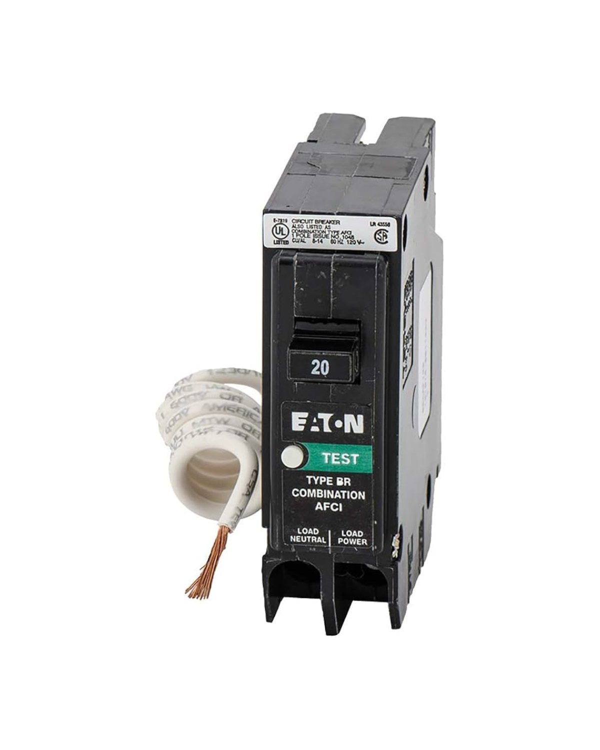 Eaton BRP120AF 20A Single-Pole AFCI Circuit Breaker – Plug-On Neutral