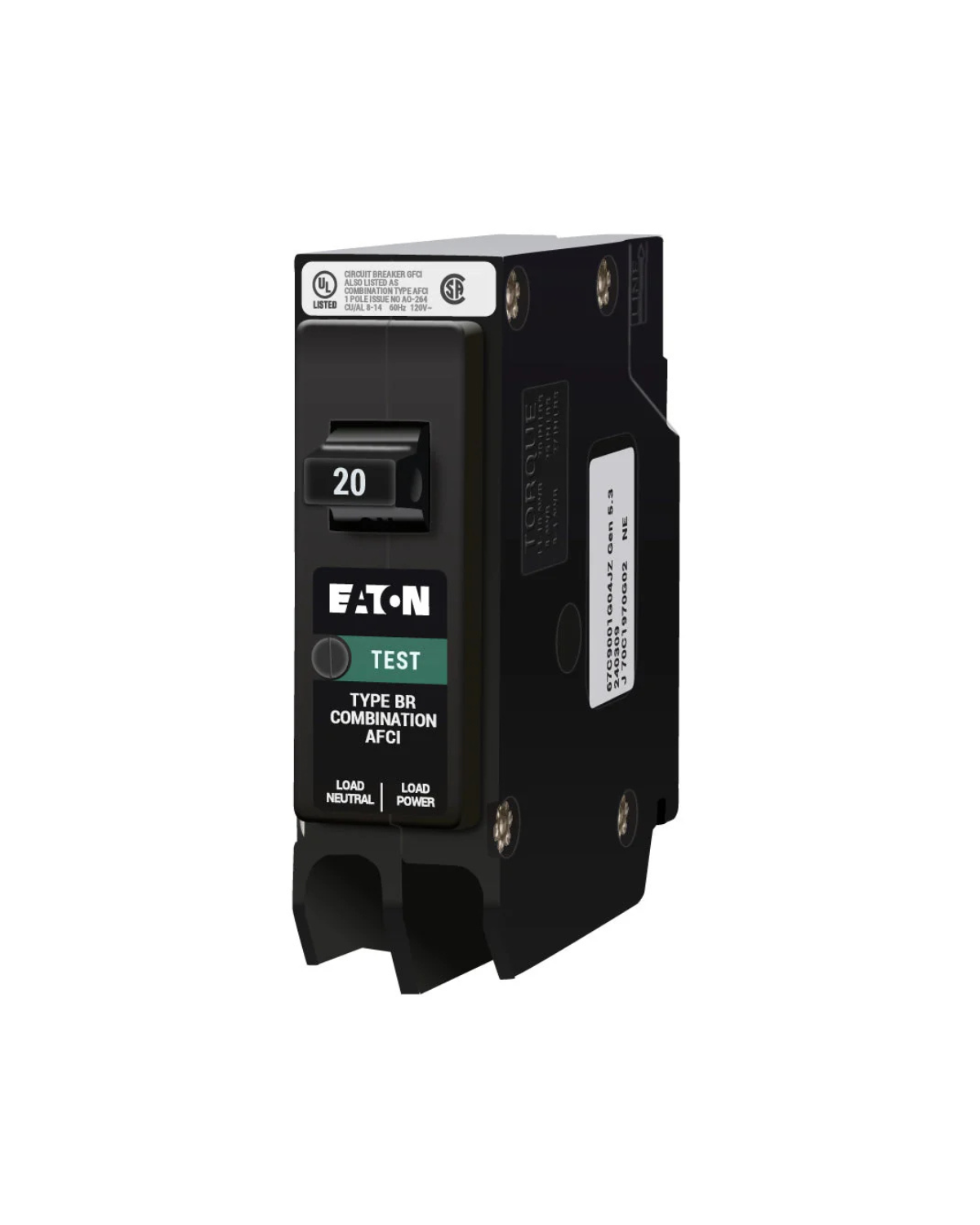 Eaton BRP120AF 20A Single-Pole AFCI Circuit Breaker – Plug-On Neutral